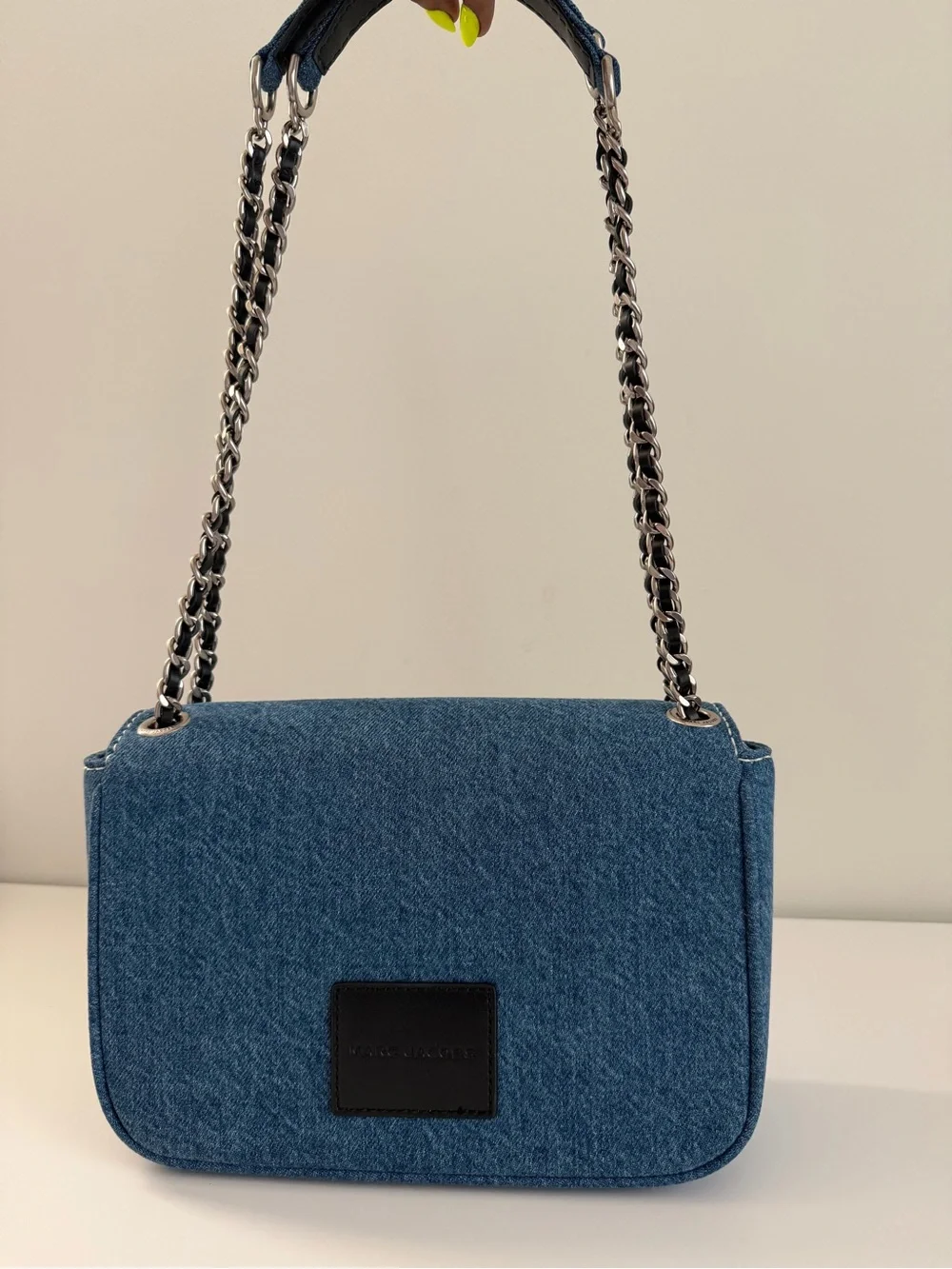 Marc Jacobs Denim Blue Floral Sequin Shoulder Bag